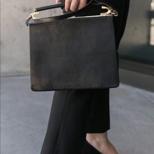 Vintage crocodile leather clasp bag